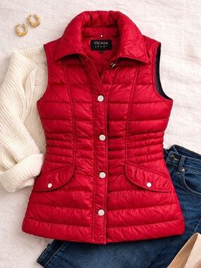 Escada Sport Goose down Puffer Vest Designer Quilted Lightweight EU 38 / S